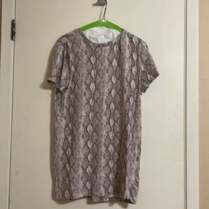 Snake print t-shirt dress